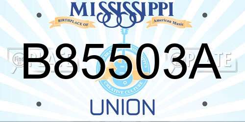 B85503A Mississippi License Plate
