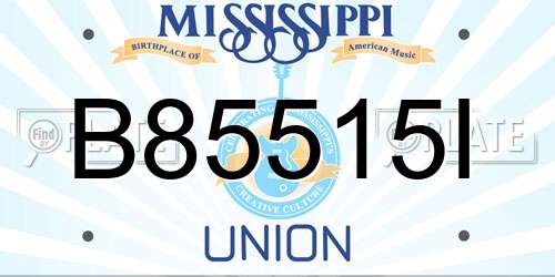 B85515I Mississippi License Plate