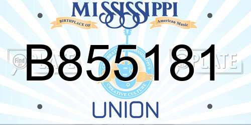 B855181 Mississippi License Plate