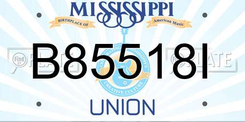 B85518I Mississippi License Plate