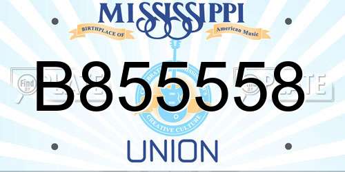 B855558 Mississippi License Plate