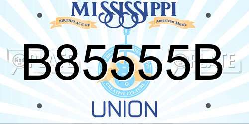 B85555B Mississippi License Plate
