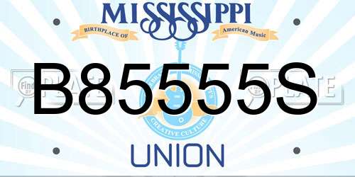 B85555S Mississippi License Plate