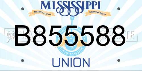 B855588 Mississippi License Plate