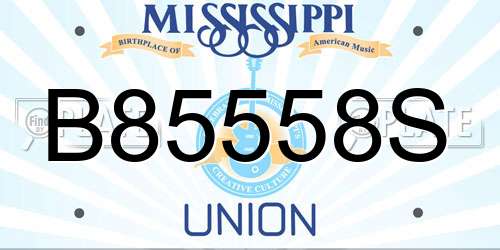 B85558S Mississippi License Plate