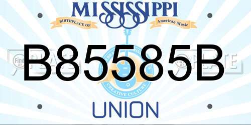 B85585B Mississippi License Plate