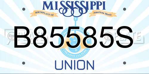 B85585S Mississippi License Plate