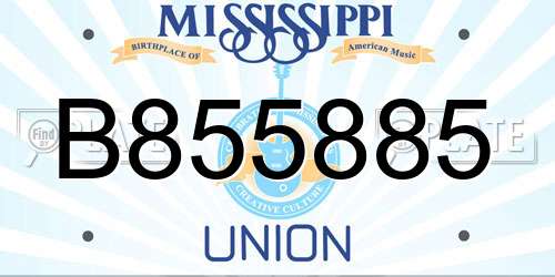 B855885 Mississippi License Plate