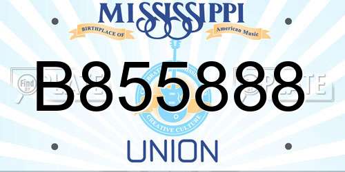 B855888 Mississippi License Plate