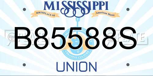 B85588S Mississippi License Plate