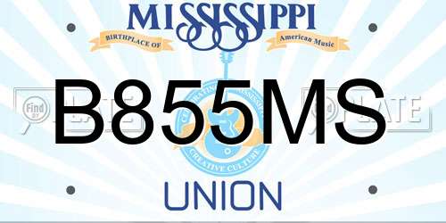 B855MS Mississippi License Plate
