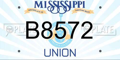 B8572 Mississippi License Plate
