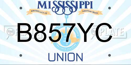B857YC Mississippi License Plate