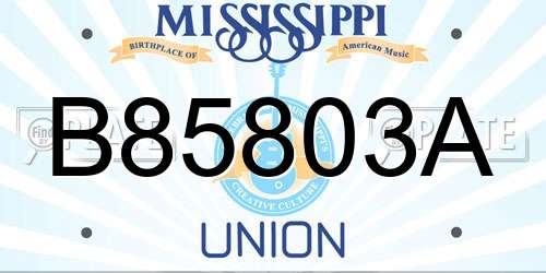 B85803A Mississippi License Plate