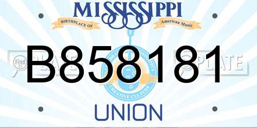 B858181 Mississippi License Plate