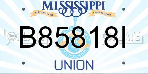 B85818I Mississippi License Plate