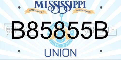 B85855B Mississippi License Plate