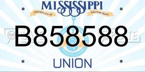 B858588 Mississippi License Plate