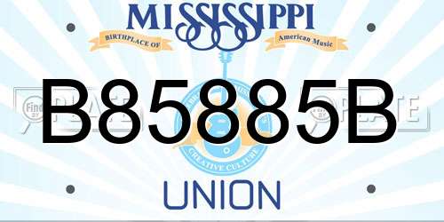 B85885B Mississippi License Plate
