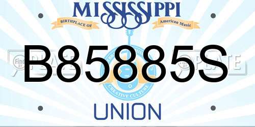 B85885S Mississippi License Plate