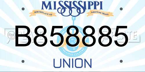 B858885 Mississippi License Plate