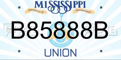 B85888B Mississippi License Plate