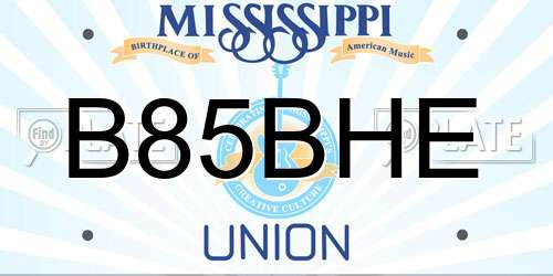 B85BHE Mississippi License Plate