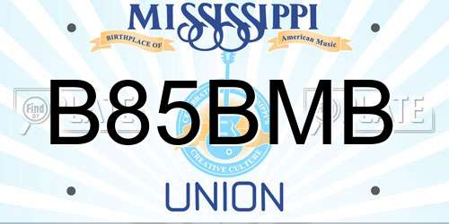 B85BMB Mississippi License Plate