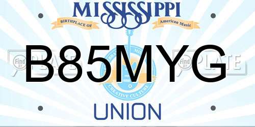 B85MYG Mississippi License Plate