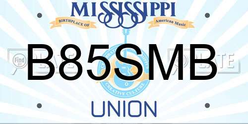 B85SMB Mississippi License Plate
