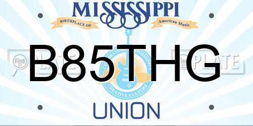B85THG Mississippi License Plate