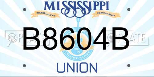 B8604B Mississippi License Plate
