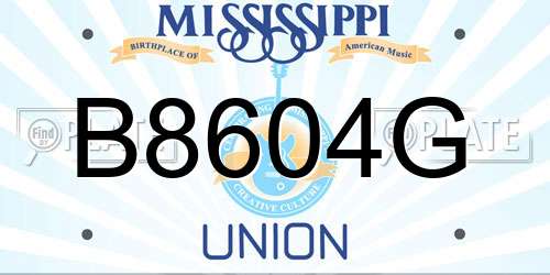 B8604G Mississippi License Plate