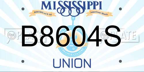 B8604S Mississippi License Plate