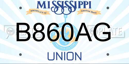 B860AG Mississippi License Plate