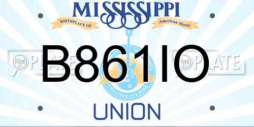 B861IO Mississippi License Plate