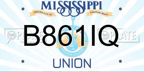 B861IQ Mississippi License Plate