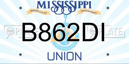 B862DI Mississippi License Plate