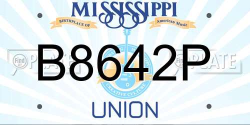 B8642P Mississippi License Plate