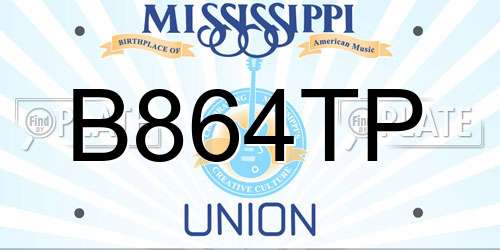B864TP Mississippi License Plate
