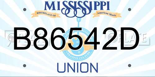 B86542D Mississippi License Plate