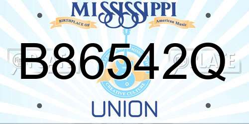 B86542Q Mississippi License Plate