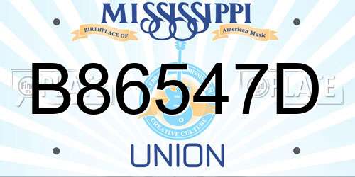 B86547D Mississippi License Plate