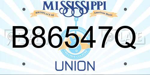 B86547Q Mississippi License Plate