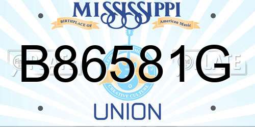 B86581G Mississippi License Plate