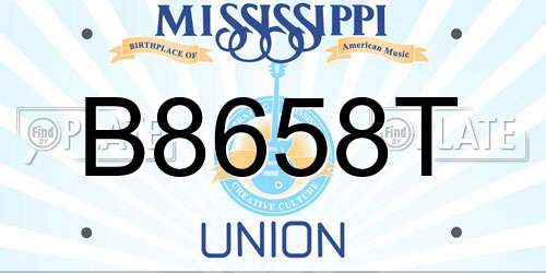 B8658T Mississippi License Plate