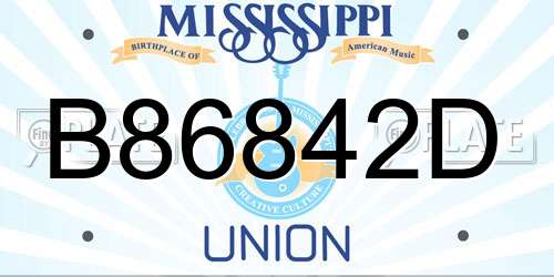 B86842D Mississippi License Plate