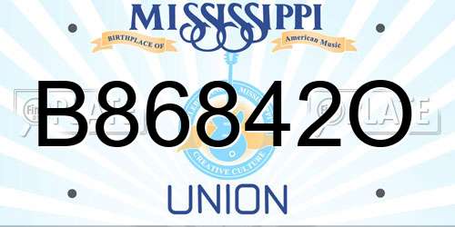 B86842O Mississippi License Plate