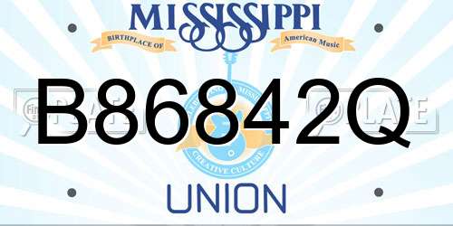 B86842Q Mississippi License Plate