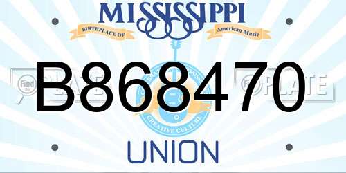 B868470 Mississippi License Plate